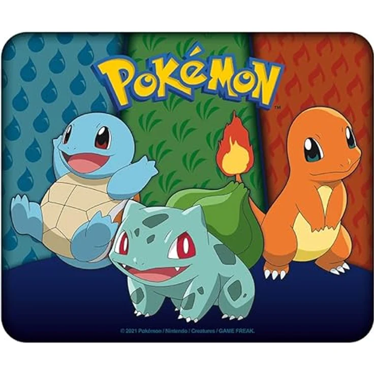 ABYSTYLE - Pokemon - Mauspad - Starters Kanto - 100% offiziell, Gewebter Stoff, rutschfeste Unterseite, 23,5 x 19,5 cm, blau – Bild 1