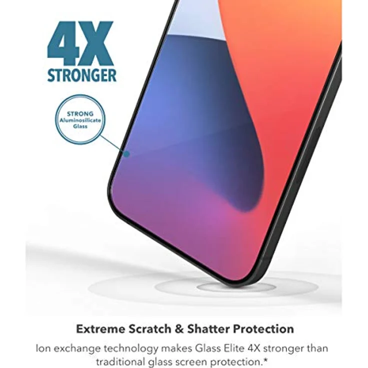 ZAGG InvisibleShield Glass Elite VisionGuard+ für das Apple iPhone 12/12 Pro/11/XR (Bildschirm), antimikrobiell, Stoßschutz, kratzfest, Blaulichtfilter – Bild 4