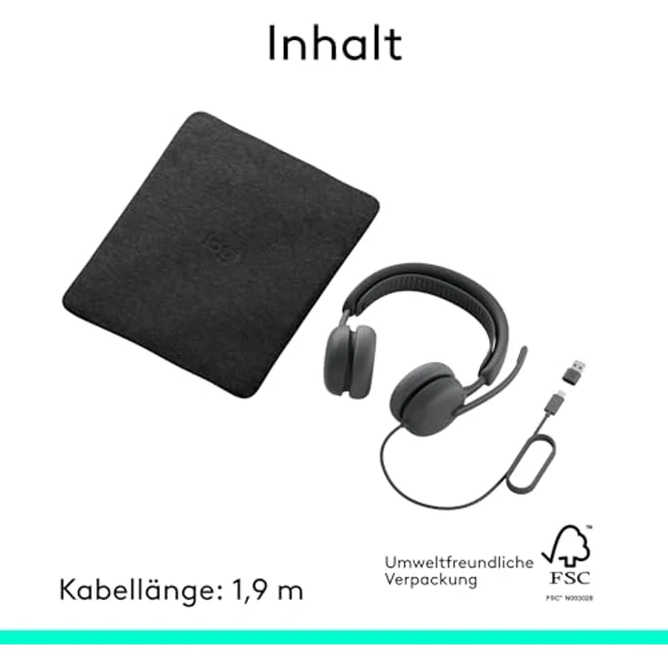 Logitech Zone Wired 2 ES for Business, USB-Headset mit adaptiver Hybrid-ANC, graphit – Bild 11