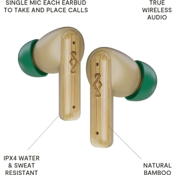 House of Marley Little Birds TWS Earbuds (24 h, Kabellos), Kopfhörer, Beige – Bild 3