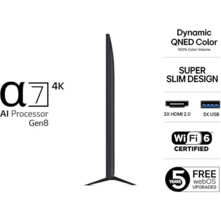 LG AI QNED 75Qned7Ea6B, 75 Zoll 4K UHD Fernseher mit AI Super Upscaling, HDR10 und 9.1.2 Surround Sound – Bild 2