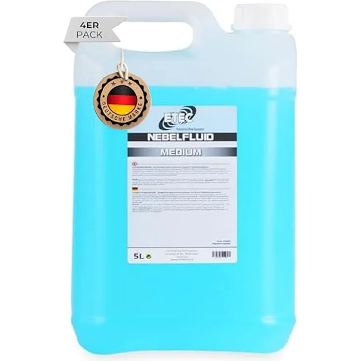 ETEC Professional Nebelfluid, 20 Liter - 4 x 5 Liter Medium Fogger Fluid für Nebelmaschinen, ideal für Indoor und Outdoor Veranstaltungen, DJ und Bühne – Bild 1