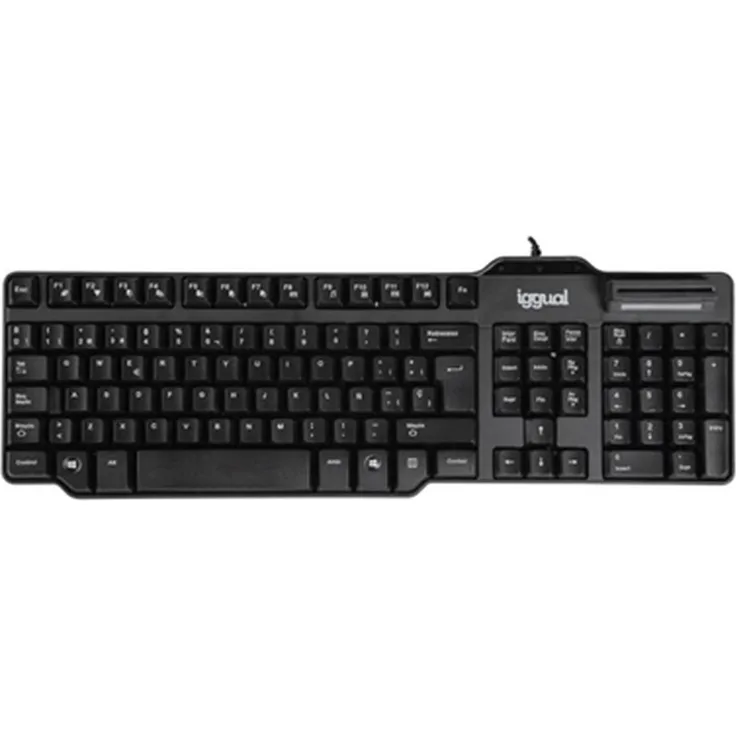 Iggual IGG319000, Kabelgebundene QWERTY-Tastatur mit 105 Tasten, Schwarz, USB-Verbindung für Windows und Linux