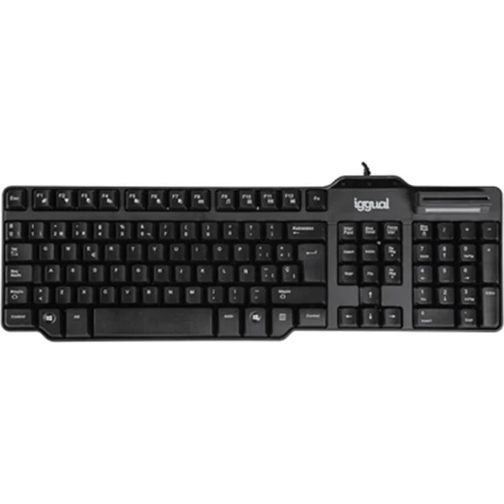 Iggual IGG319000, Kabelgebundene QWERTY-Tastatur mit 105 Tasten, Schwarz, USB-Verbindung für Windows und Linux