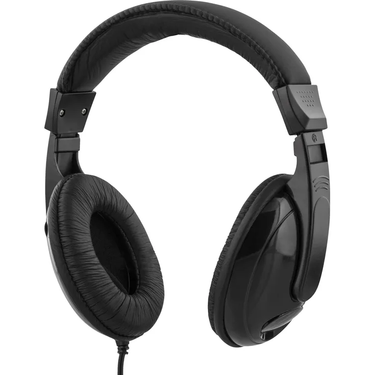 Deltaco HL-51C, Kabelgebundene Kopfhörer mit USB-C-Anschluss und verstellbarem Kopfband, Schwarz
