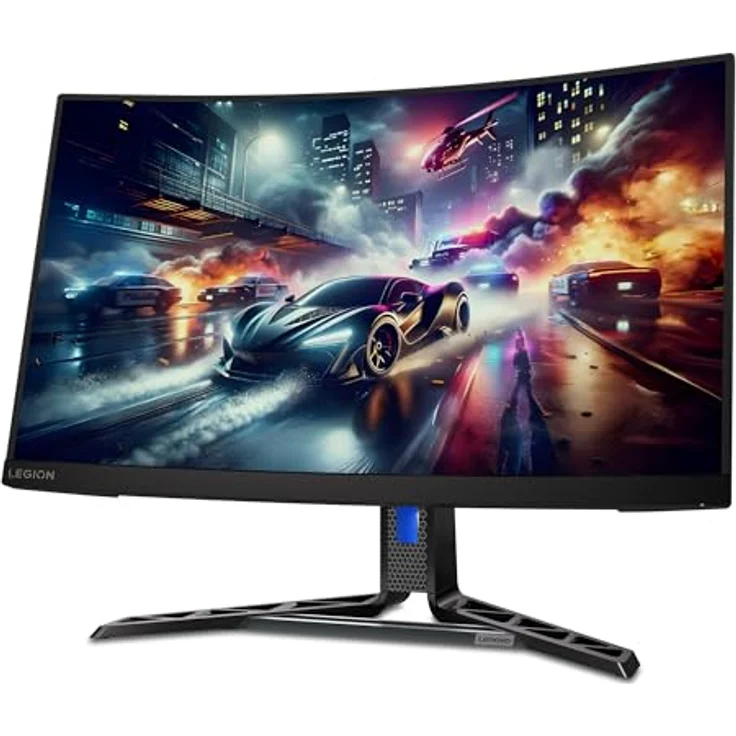 Lenovo Legion R27qc-30 - 27" gewölbter Spielemonitor (180Hz, 0,5ms MPRT, 16:9, 2560 x 1440 Pixel, HDMI+DP, 3Wx2 Lautsprecher, EyeSafe) VESA 100mm, Schwenk- und Einstellbar auf, Schwarz – Bild 4