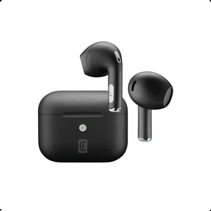 cellularline | Crystal | TWS Bluetooth 5.0 Kabelloser In-Ear-Kopfhörer mit Ladebox – Umgebungsgeräuschunterdrückung – Sprechzeit: 3,5 Stunden – Aufladen: 1,5 Stunden – Reichweite: 10 m Schwarz – Bild 1