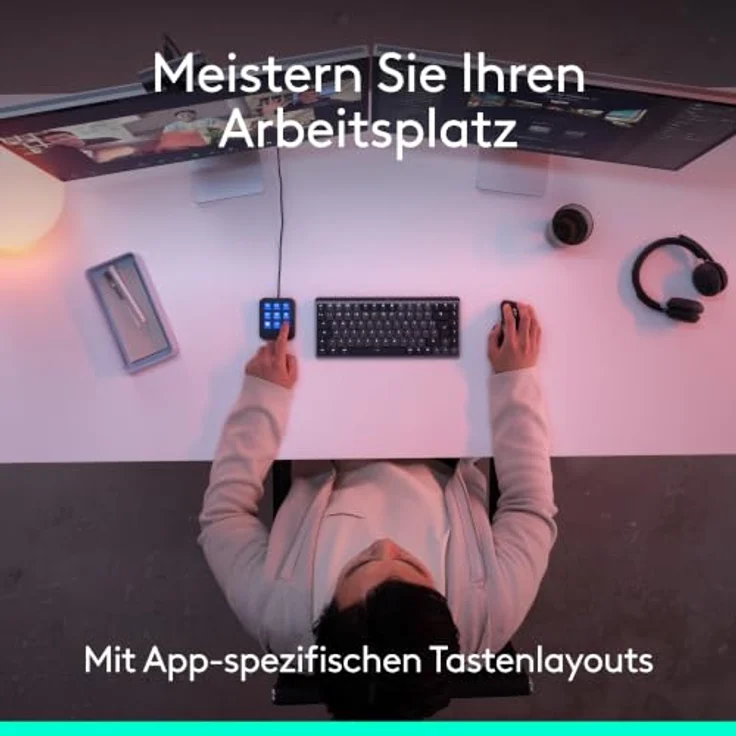 Logitech MX Keypad, programmierbares Makro-Pad mit 9 anpassbaren LCD-Tasten, Graphit – Bild 5