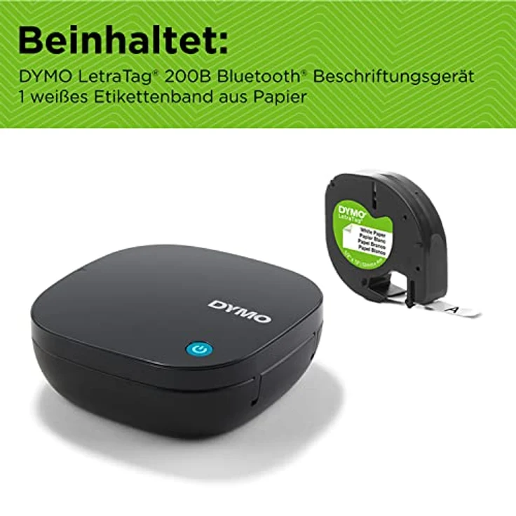 DYMO LetraTag 200B-Beschriftungsgerät mit Bluetooth | kompakter Etikettendrucker | verbindet Sich über Wireless Bluetooth-Technologie mit iOS und Android | inklusive 1 x Papierschriftband in Weiß – Bild 5