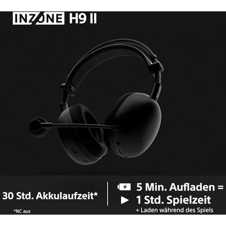 SONY INZONE H9 II, Over-ear Gaming-Headset mit Noise Cancelling, 360 Spatial Sound, 30 Stunden Akku, Bluetooth, Schwarz – Bild 9