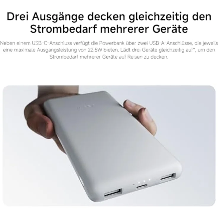 Xiaomi 22.5W Power Bank – 10000mAh, 22.5W Schnellladefunktion, lädt 3 Geräte gleichzeitig, flugtauglich, in 4,5 Stunden komplett aufgeladen – kompakt und praktisch, schwarz – Bild 7