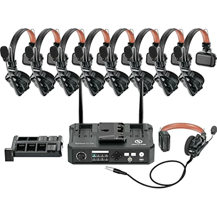 Hollyland Solidcom C1 Pro Wireless Intercom System mit HUB ENC Geräuschunterdrückung Full Duplex für 9 Nutzer 350m Teamkommunikation PTT Mute A/B Gruppe Cloud Meeting für Kirche Drohne Film Produktion – Bild 1