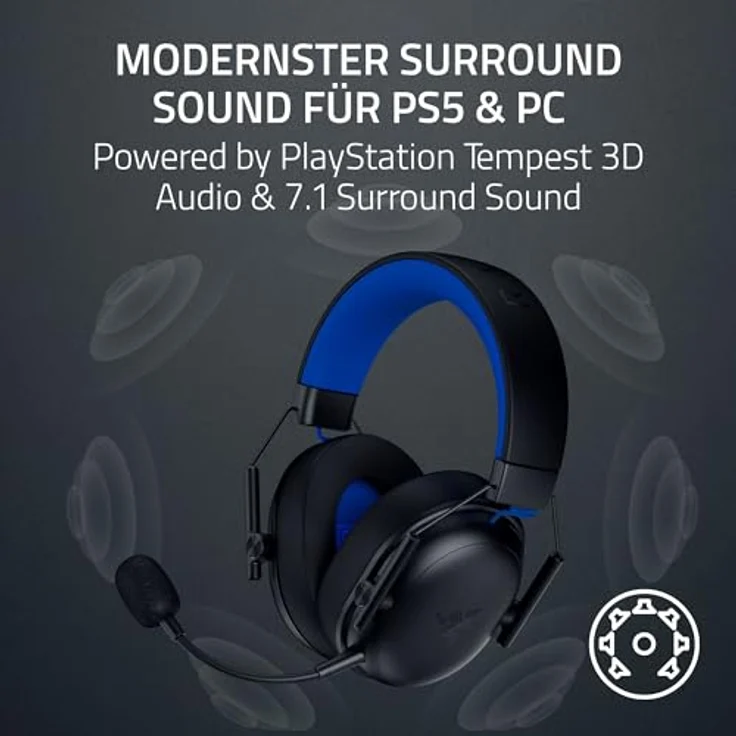 Razer BlackShark V3 X HyperSpeed, Kabelloses E-Sport Headset mit Triforce 50 mm Treiber, abnehmbarem Mikrofon, Ultra leicht 270 g, HyperSpeed 2,4 GHz & Bluetooth, PS5/PC | Schwarz – Bild 5