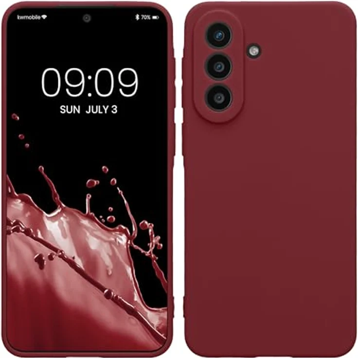 kwmobile Handyhülle für Samsung Galaxy A57 5G, weiches Silikon Case in Bordeaux Violett, reißfest und rutschfest mit präzisen Ausschnitten – Bild 1