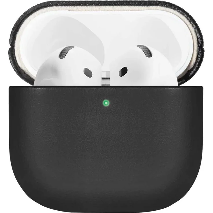 Native Union RE Classic Hülle für AirPods 4, Schutzhülle aus recyceltem Leder, Schwarz, kabelloses Laden und MagSafe-kompatibel