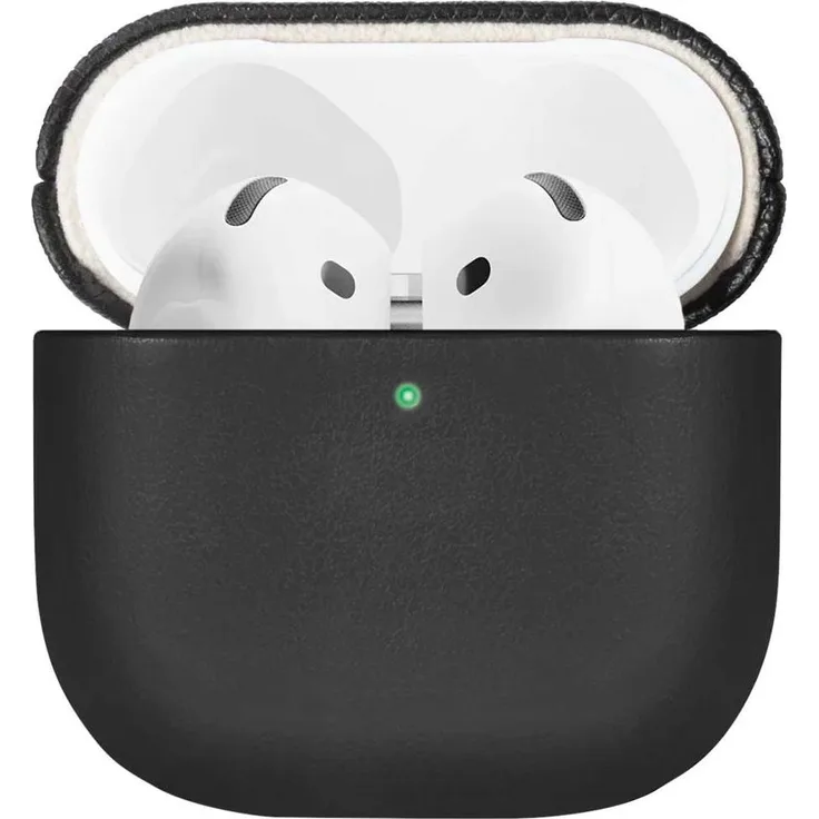Native Union RE Classic Hülle für AirPods 4, Schutzhülle aus recyceltem Leder, Schwarz, kabelloses Laden und MagSafe-kompatibel