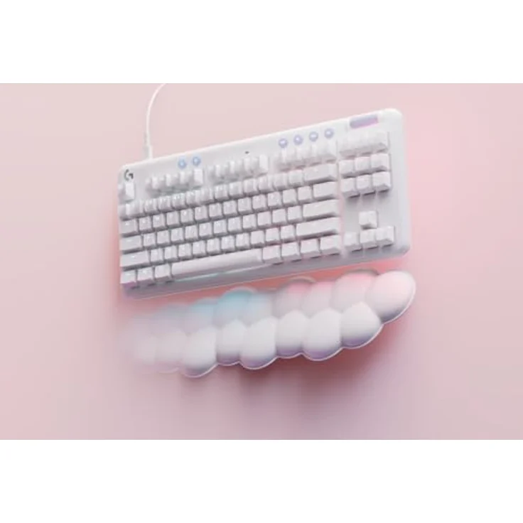 Logitech G 713 Gamer-Tastatur, kabelgebunden, mechanisch, mit RGB-Beleuchtung, LightSYNC, Touch-Schalter (GX Brown) und Handgelenkstütze, AZERTY FR, Weiß – Bild 4