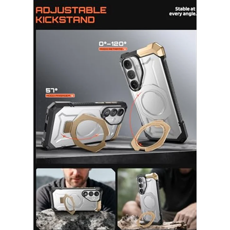 SUPCASE Unicorn Beetle Grip für Samsung Galaxy S26 Hülle mit Ringhalter, Slim Schutzhülle, kompatibel mit kabellosem Laden, rutschfeste Textur, 6.3'', Desert – Bild 4
