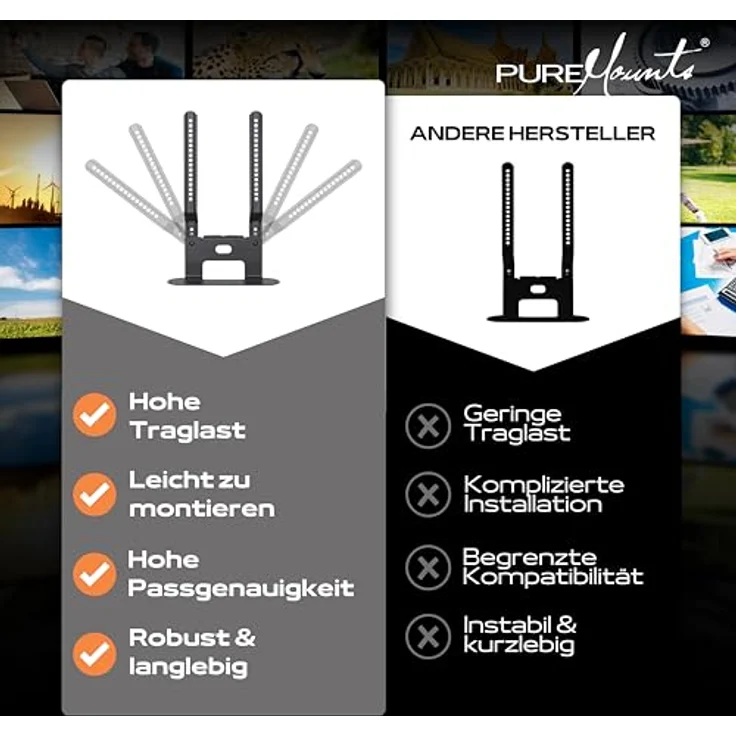 PureMounts PM-SOM-080 Halterung zur direkten Montage am TV, kompatibel mit SONOS BEAM Soundbar, Traglast: 5kg, schwarz – Bild 6