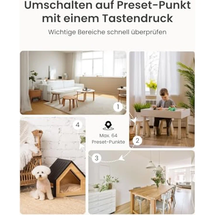 Reolink E1 Zoom, 5MP PTZ WLAN Überwachungskamera Innen mit 3X optischem Zoom, Nachtmodus und zwei-Wege-Audio – Bild 5