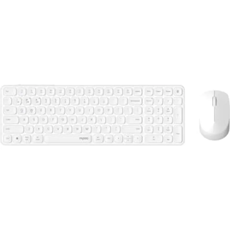 RAPOO 9710M, kabellose ergonomische Tastatur mit Multimodus-Technologie, QWERTZ-Layout, inklusive Maus