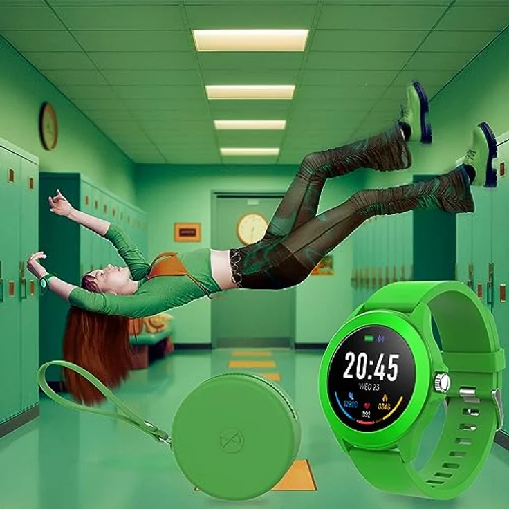 FOREVER Colorum CW-300 Smartwatch Tracker Wasserdicht IP68 Multi-Sport-Funktion Armband Uhr Bluetooth, Benachrichtigungen aus der App, Musiksteuerung für Android iOS Grün – Bild 4