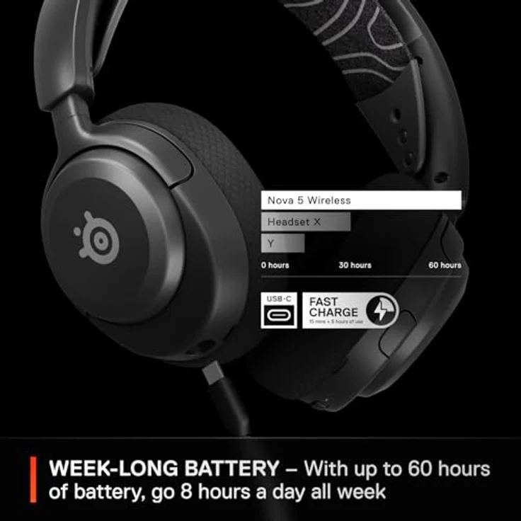 STEELSERIES Arctis Nova 5, Over-ear Gaming-Headset Schwarz – Bild 5