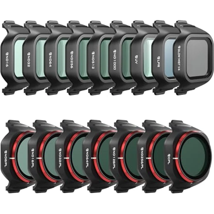 Freewell Mini 5 Pro Filters Mega Kit, 16 professionelle Drohnenfilter für DJI Mini 5 Pro, ND, ND/PL, LPR, Glow Mist, CPL, UV, hochwertiges Glas, Mehrfarbig – Bild 1