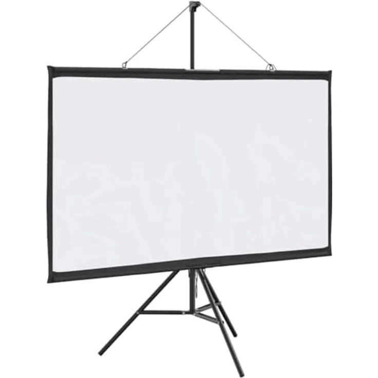 vidaXL Beamer Leinwand mit Stativ 60 Zoll 16:9, Projektionswand für Heimkino und Präsentationen, tragbar und langlebig aus 100% Polyester – Bild 1