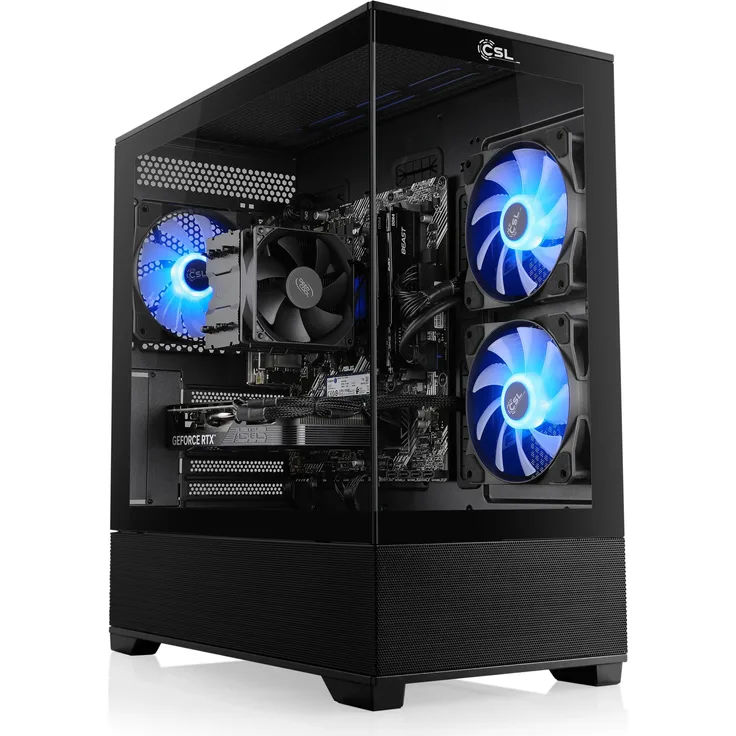 CSL Gaming PC M12770H, AMD Ryzen 7 8700F, GeForce RTX 5060, 1000 GB SSD, 16 GB RAM, Schwarz