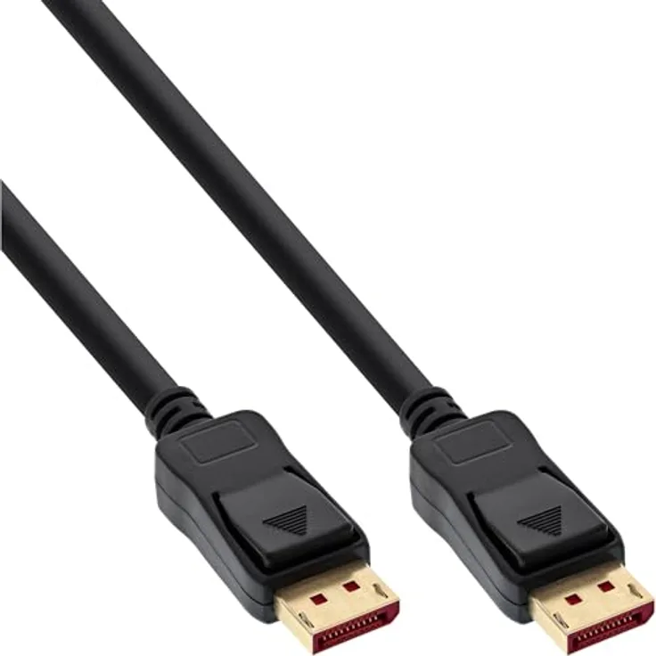 InLine DisplayPort 1.4 Kabel, 0,5m, 8K@60Hz, 4K@120Hz, vergoldete Kontakte, HDR, schwarz, 15355