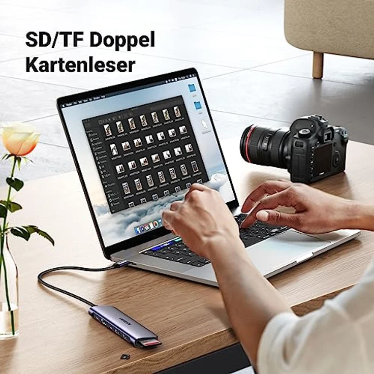UGREEN USB-C Hub 7-in-1 mit 4K HDMI, 5 Gbit/s, 2x USB-A 3.0, 1x USB-C 3.0, MicroSD und SD Slots, Power Delivery 100W – Bild 9