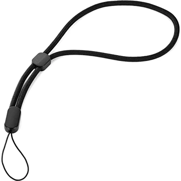 Poppstar 1x Nylon Handschlaufe Handgelenk-Schlaufe Trageband mit zwei Schlaufen (Doppelbefestigung) für USB-Stick Smartphone Kamera Schlüssel Action-Cam 32cm, schwarz