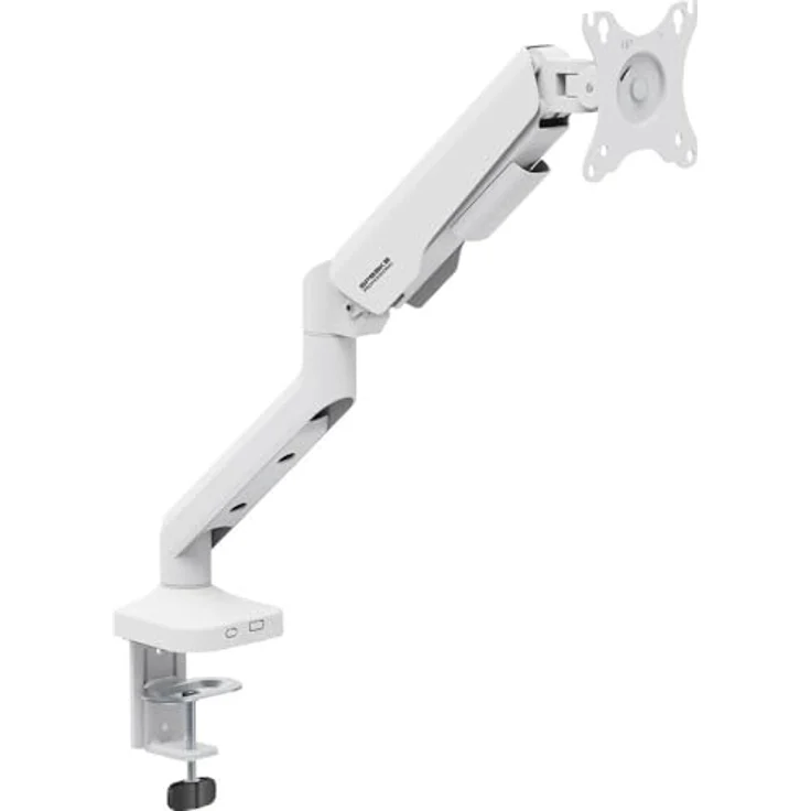 SpeaKa Professional SP-MM-1030 Monitor-Tischhalterung, Höhenverstellbar und Neigbar für Displays 43,2 cm (17) - 101,6 cm (40), Weiß, max. Tragkraft 12 kg – Bild 1