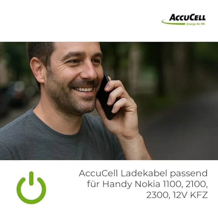 AccuCell KFZ-Ladekabel für Nokia Handys mit 3,5mm Anschluss, 12-24 Volt, 1 Meter Kabel, schwarz – Bild 2
