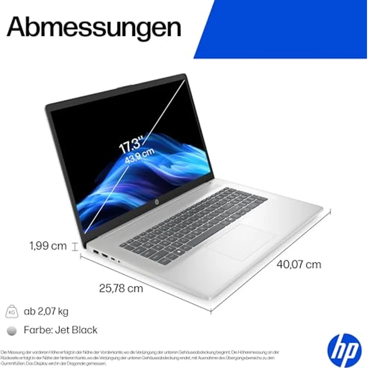 HP 17-cn3263ng, 17.3" FHD Laptop mit Intel Core i5-1334U, 16GB RAM, 512GB SSD, Windows 11 Home, Natural Silver – Bild 5