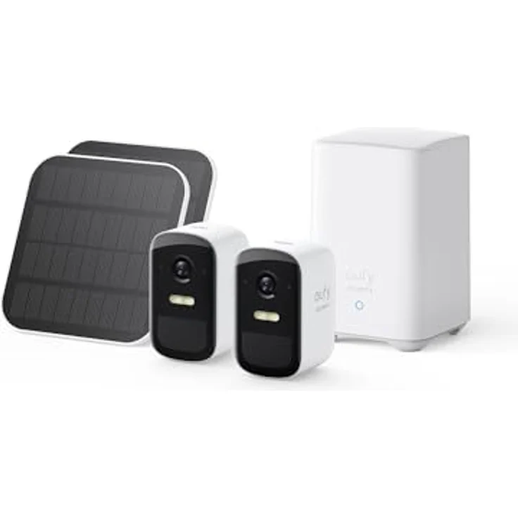 eufy Security eufyCam 2C 2-Kamera-Set mit Solarpanel, Überwachungskamera Aussen, HomeKit-kompatibel, 1080p HD, IP67-wetterfest, Nachtsicht, ohne monatliche Gebühren – Bild 1