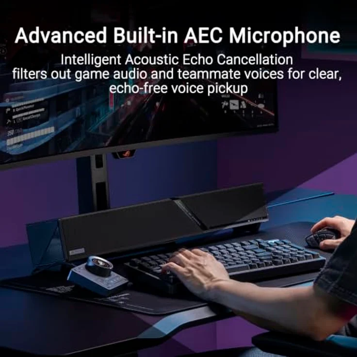 ASUS ROG Gjallar Gaming Soundbar, 2.1.2-Kanal mit kabellosem Subwoofer und Dolby Atmos®, Schwarz – Bild 7