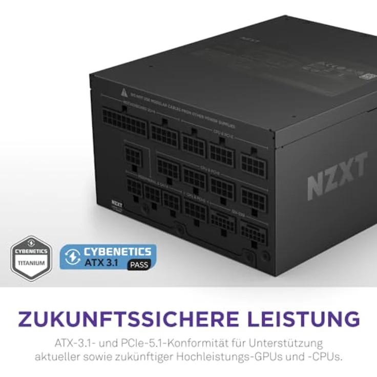 NZXT C1500 Platinum ATX 3.1 Gaming-Netzteil, 1500 Watt, Schwarz, 80 PLUS Platin, Modulares Design, Zero-Fan-Modus – Bild 2