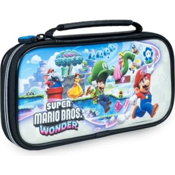 Nintendo RDS NSW Deluxe Travel Case Mario Wonder Case, Schutzhülle für Nintendo Switch, Switch Lite oder Switch OLED, verstellbarer Betrachtungsständer, 5 Spiele Stauraum, Micro-SD-Kartensteckplatz, blaue Farbe – Bild 3