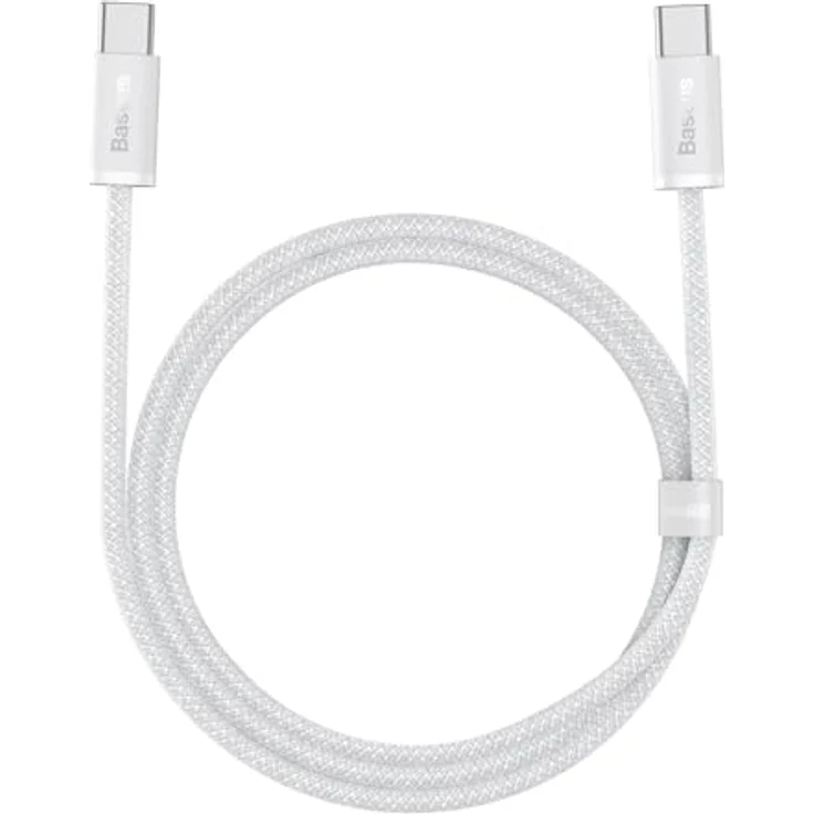 Baseus Dynamic Series USB-C auf USB-C 100W 1m Schnellladekabel, Weiß, hohe Übertragungsgeschwindigkeit bis 480 Mbit/s, langlebiges Nylon-Design – Bild 1