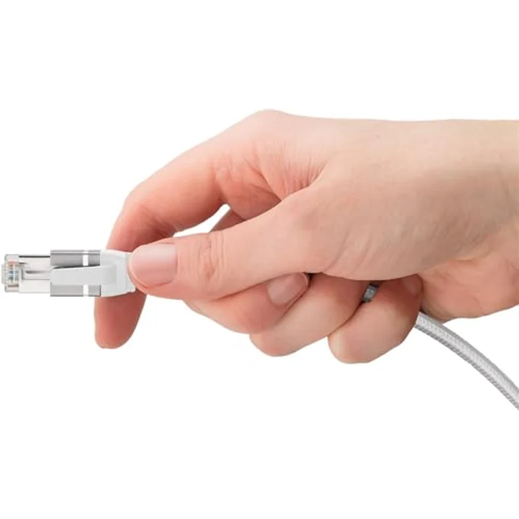 Goobay Ethernet-Kabel USB-C 3.1 auf RJ45 Slim, 10 m, CAT 6, weiße Baumwollummantelung, 1 Gbit/s Übertragungsrate – Bild 7