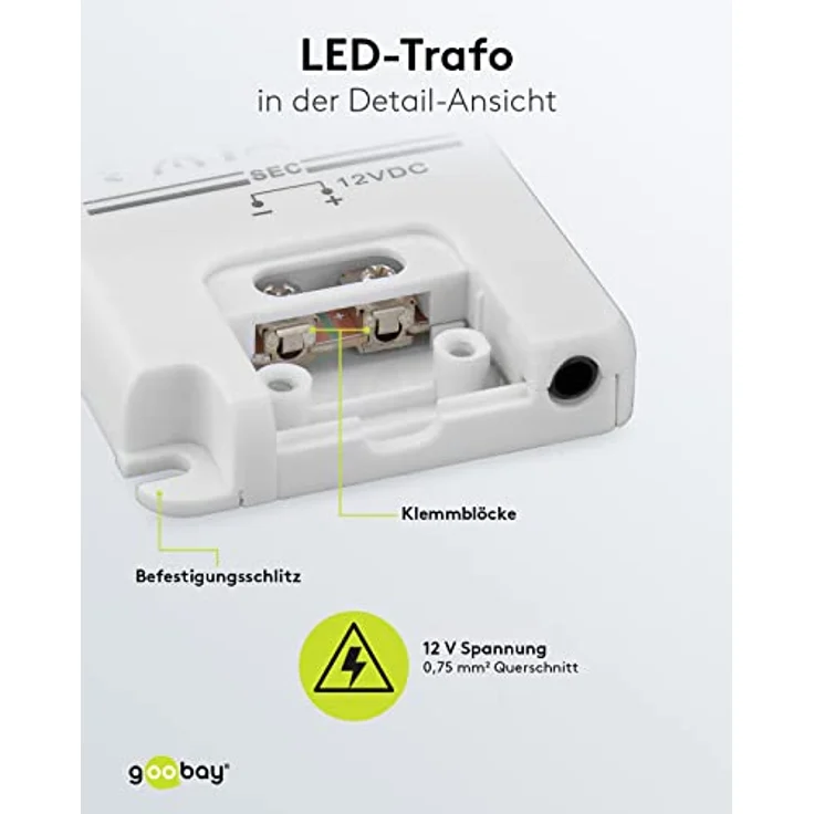 Goobay LED Trafo 24V (DC) für 0,5 bis 15 Watt LED-Lampen, 1 Stück, 30633 – Bild 8
