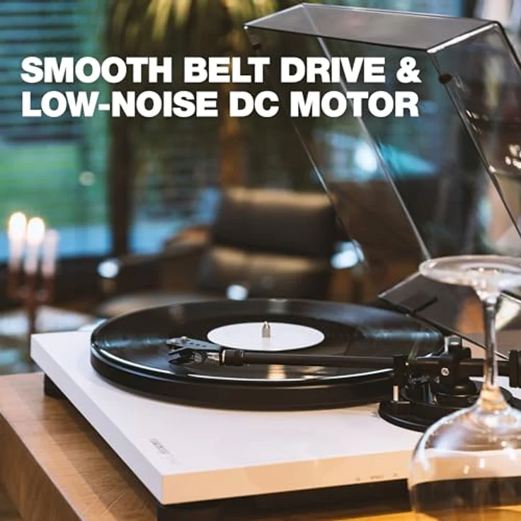 Reloop Turn 2-Wei Analoger HiFi Plattenspieler für Audio Puristen, Weiß – Bild 2