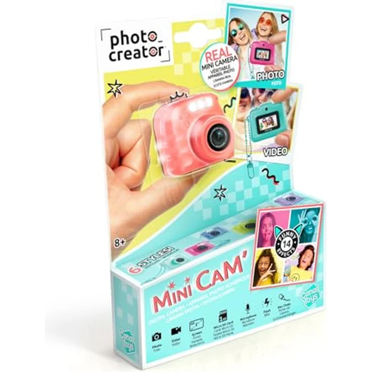 Canal Toys Fotocreator Mini Digicam, 12MP Pocket Kamera mit 1080p Full-HD Video, 1,5″ LCD-Bildschirm, Selfie-Modus, Farbfilter und MicroSD Karten-Slot – ideal für unterwegs - CLK 060 – Bild 3