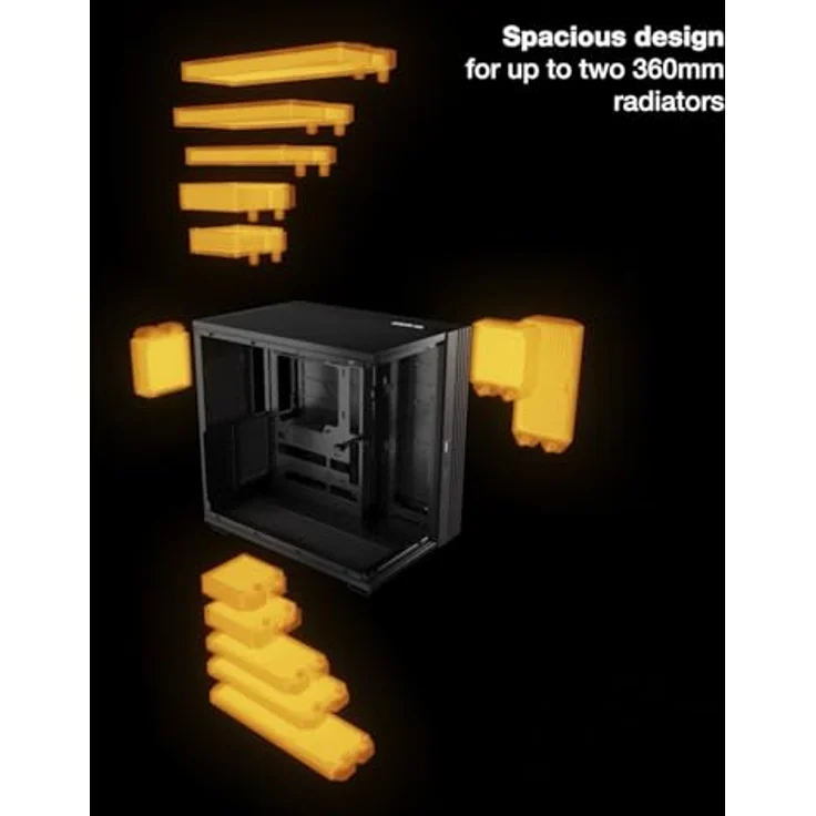 be quiet! Light Base 600 DX Black PC-Gehäuse, Show Case mit massivem ARGB LED-Streifen, invertierbar und horizontal nutzbar, Backside Connector Design – Bild 5