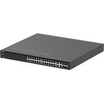 Netgear M4350-24M4X4V, 24-Port Managed Switch mit 2,5G RJ45 und 25G SFP28, PoE++ bis 2.520 W, Schwarz