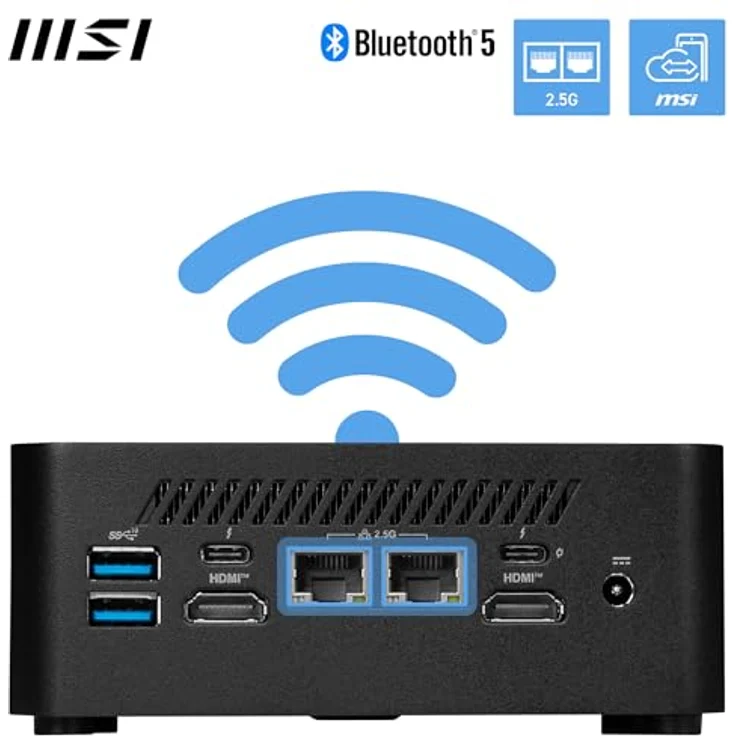 MSI CUBI NUC 1MG-213D, Mini PC mit Intel® Core™ i3 100U, 8 GB RAM, 256 GB SSD, UHD Graphics, Windows 11 Pro, schwarz – Bild 5