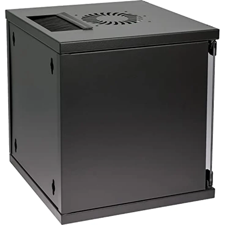 HMF 63406-02 Netzwerkschrank, Serverschrank 10 Zoll | 6 HE | Voll montiert | Glastür | Schwarz – Bild 2