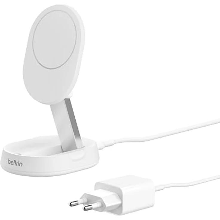 Belkin BoostCharge Pro induktive Ladestation 15W, Qi2-Ladegerät, kabelloses Ladegerät, kompatibel mit MagSafe, kabelloses Qi2-Ladestation für Apple iPhone 15 und mehr, inkl. 20-W-Netzteil – Weiß – Bild 4